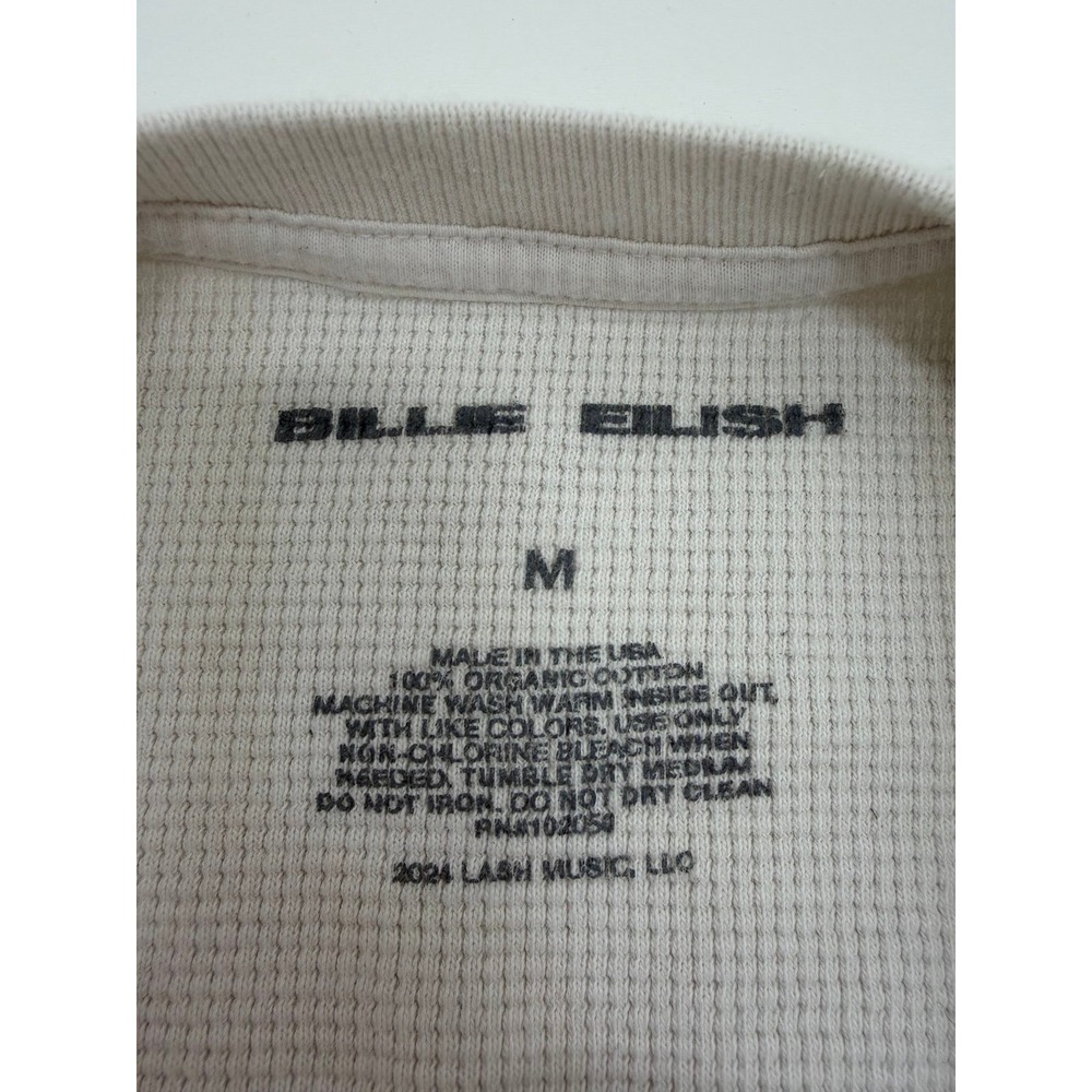 Billie Eilish Birds Of A Feather Thermal Shirt women's M Made USA Organic Cotton - Picture 5 of 8